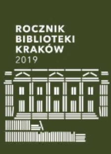 Rocznik Biblioteki Kraków, R. III 2019